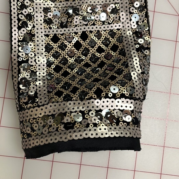 WORTH Art Deco Gold/Silver/Black Sequin Artsy Evening Crop Cocktail Jacket SZ 2 - Picture 8 of 16